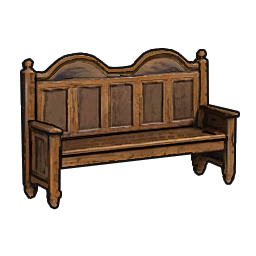 Elegant Bench with Backrest icon
